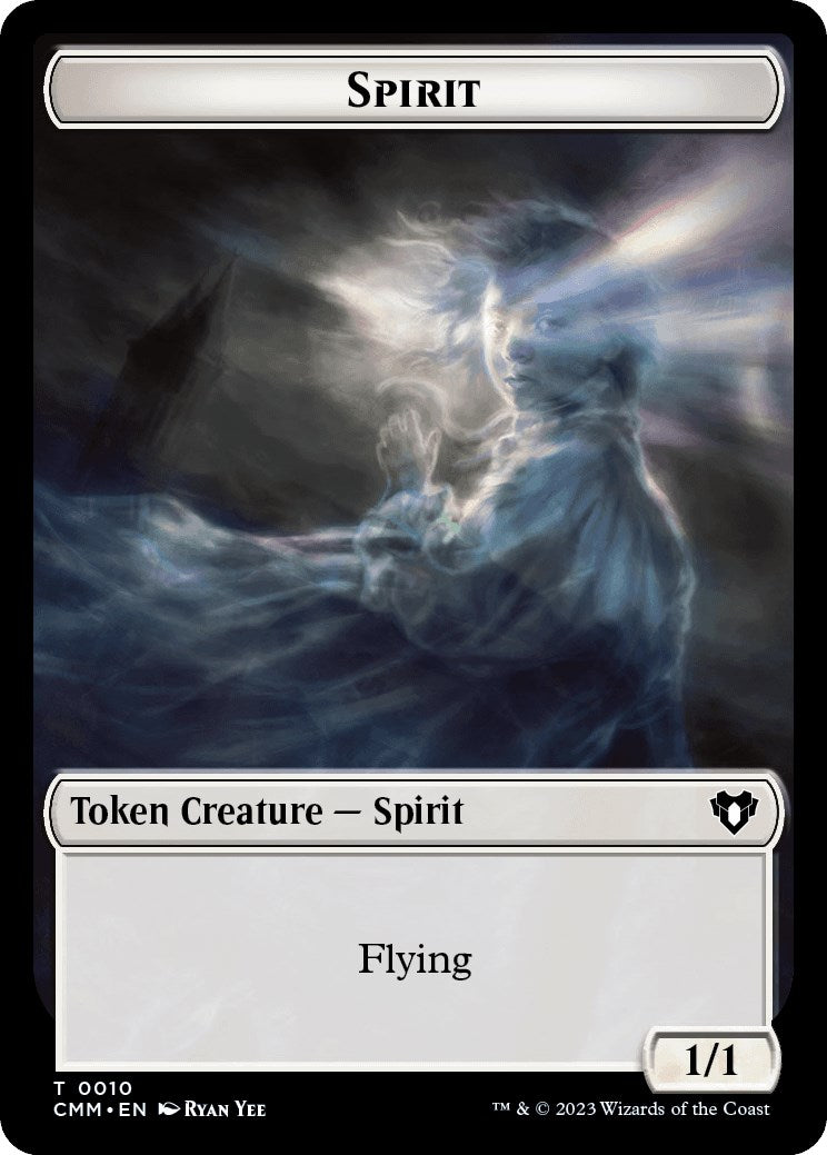 Spirit (0010) // Cat (0005) Double-Sided Token [Commander Masters Tokens] | GnG Games