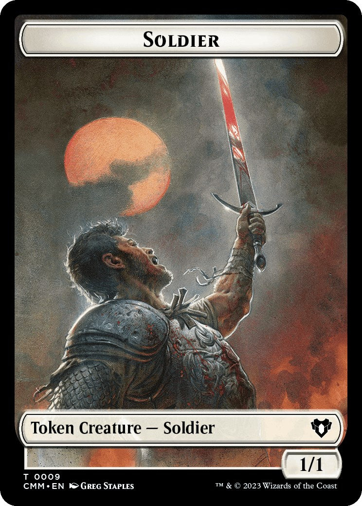 Soldier // Dragon (0020) Double-Sided Token [Commander Masters Tokens] | GnG Games