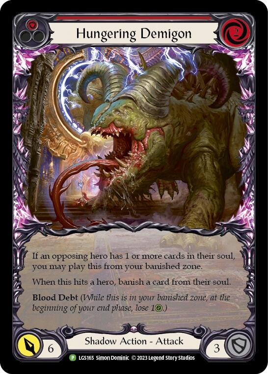 Hungering Demigon (Red) [LGS165] (Promo)  Rainbow Foil | GnG Games