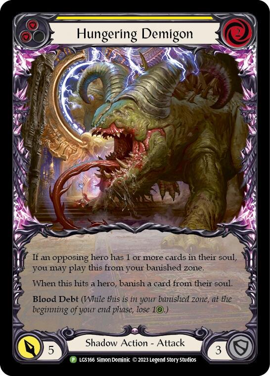 Hungering Demigon (Yellow) [LGS166] (Promo)  Rainbow Foil | GnG Games