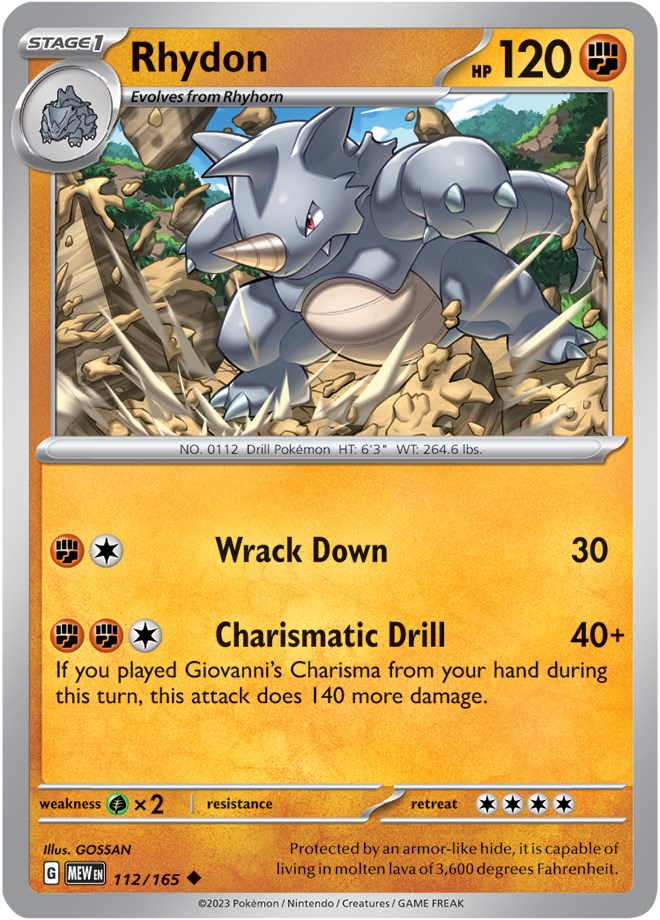 Rhydon (112/165) [Scarlet & Violet 151] | GnG Games