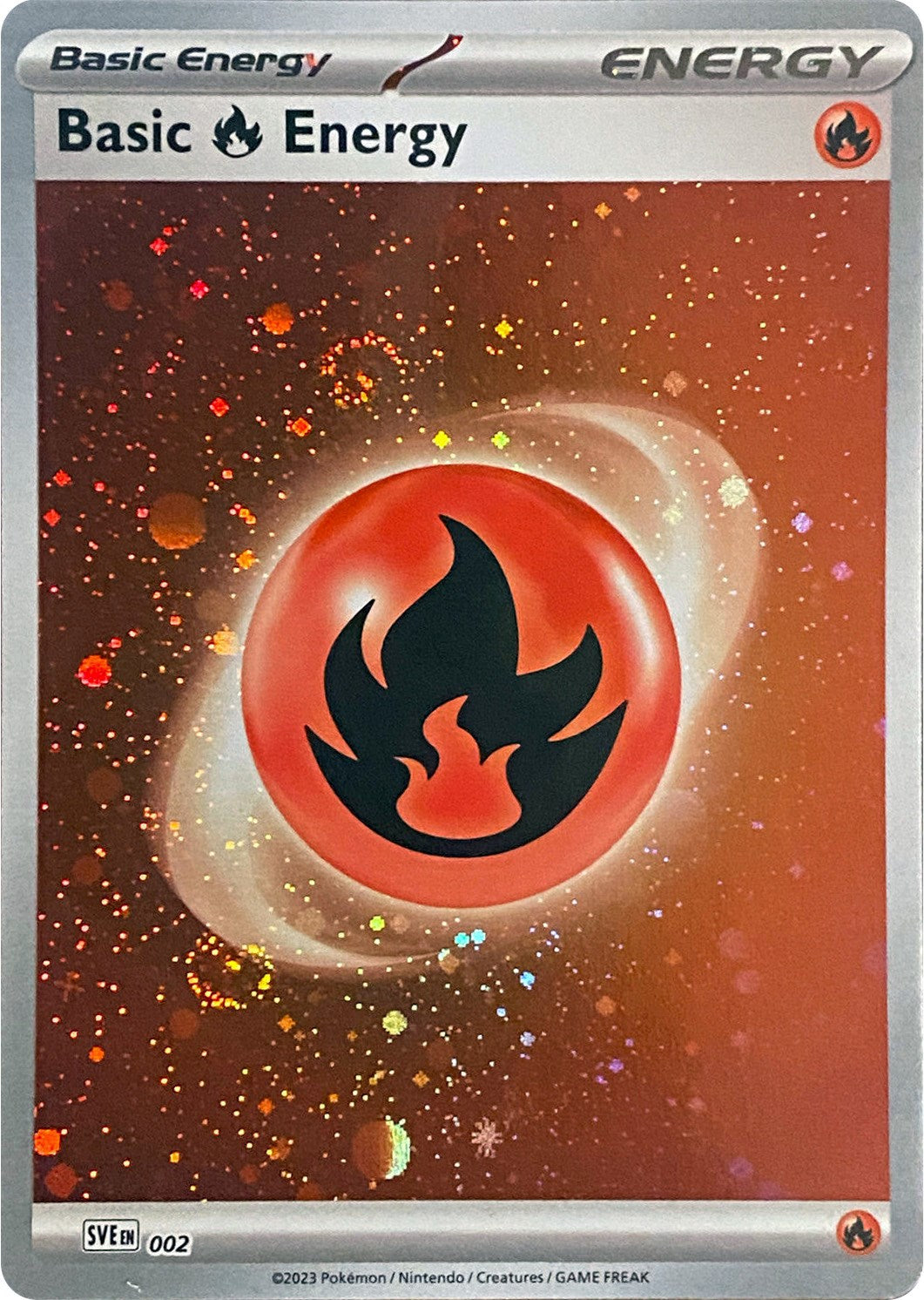 Basic Fire Energy (002) (Cosmos Holo) [Scarlet & Violet: Base Set] | GnG Games