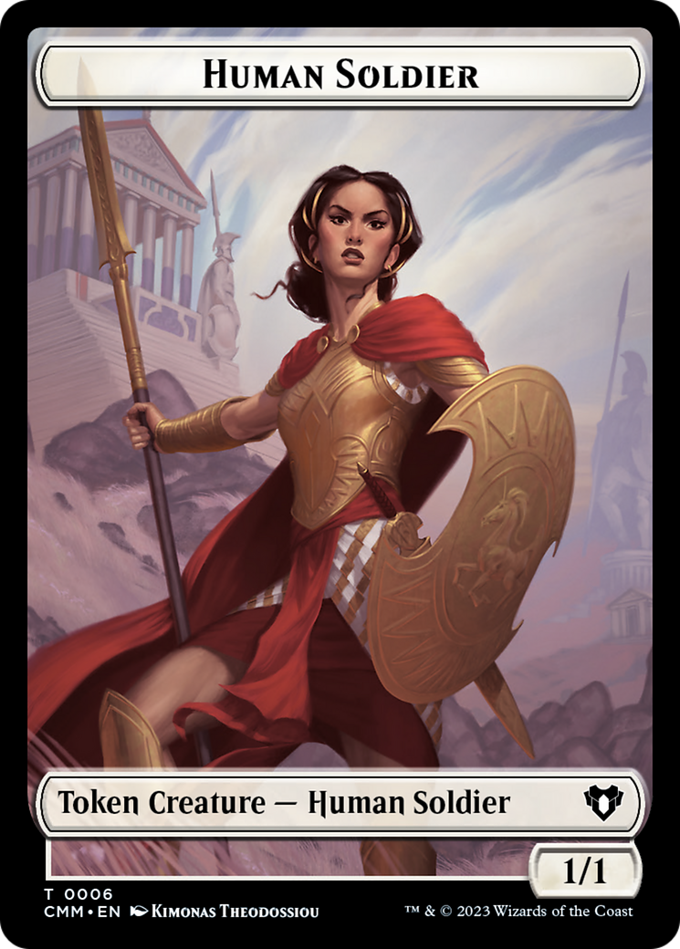 Human Soldier // Elemental (0025) Double-Sided Token [Commander Masters Tokens] | GnG Games