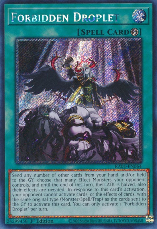 Forbidden Droplet [RA01-EN064] Platinum Secret Rare | GnG Games