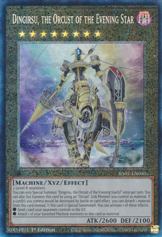 Dingirsu, the Orcust of the Evening Star [RA01-EN040] Prismatic Collector's Rare | GnG Games