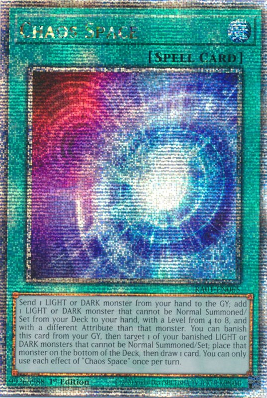 Chaos Space [RA01-EN065] Quarter Century Secret Rare | GnG Games