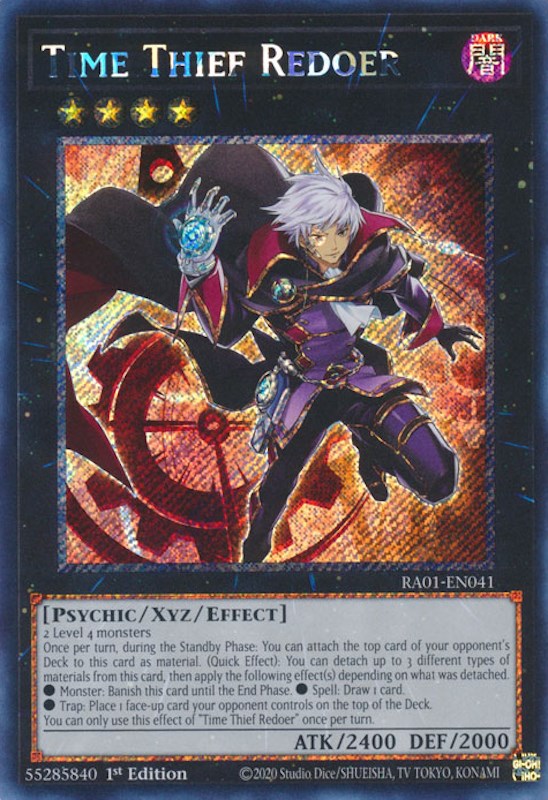 Time Thief Redoer [RA01-EN041] Platinum Secret Rare | GnG Games