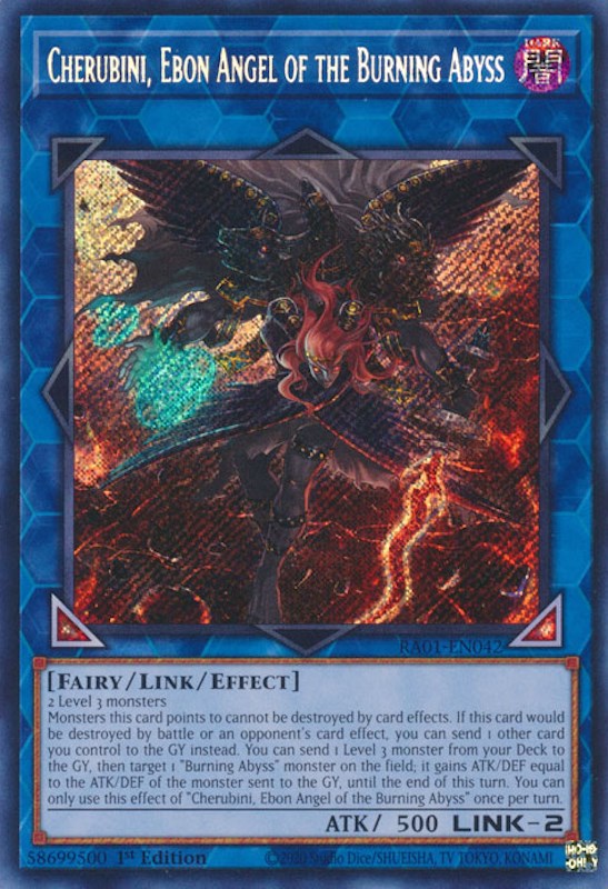 Cherubini, Ebon Angel of the Burning Abyss [RA01-EN042] Secret Rare | GnG Games