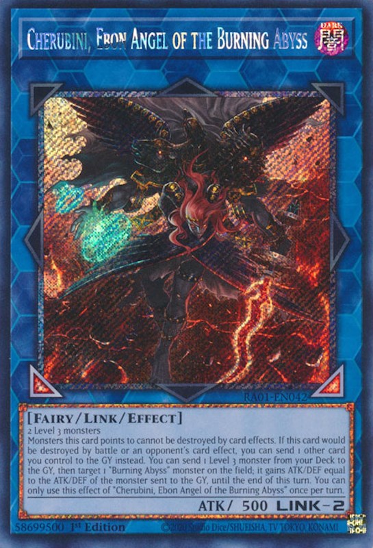 Cherubini, Ebon Angel of the Burning Abyss [RA01-EN042] Platinum Secret Rare | GnG Games