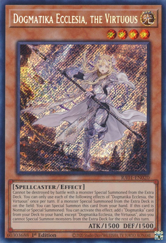 Dogmatika Ecclesia, the Virtuous [RA01-EN020] Secret Rare | GnG Games