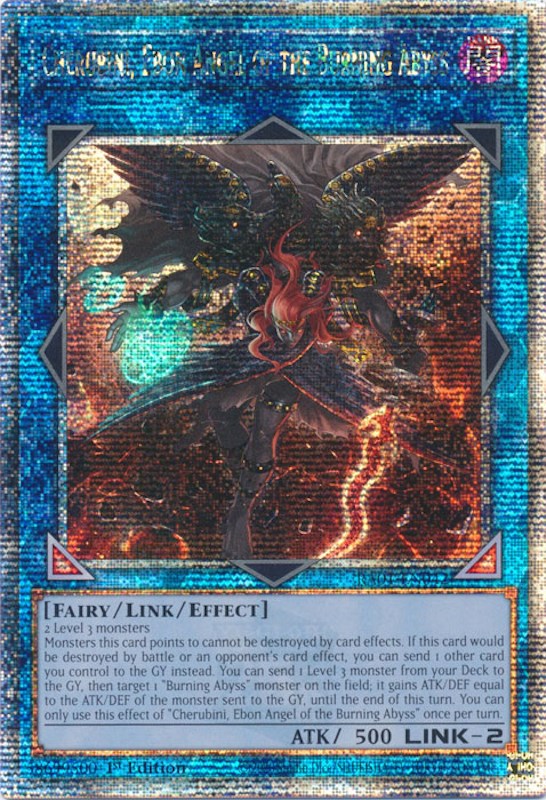 Cherubini, Ebon Angel of the Burning Abyss [RA01-EN042] Quarter Century Secret Rare | GnG Games