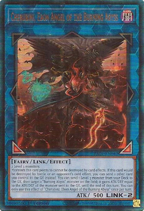 Cherubini, Ebon Angel of the Burning Abyss [RA01-EN042] Prismatic Ultimate Rare | GnG Games