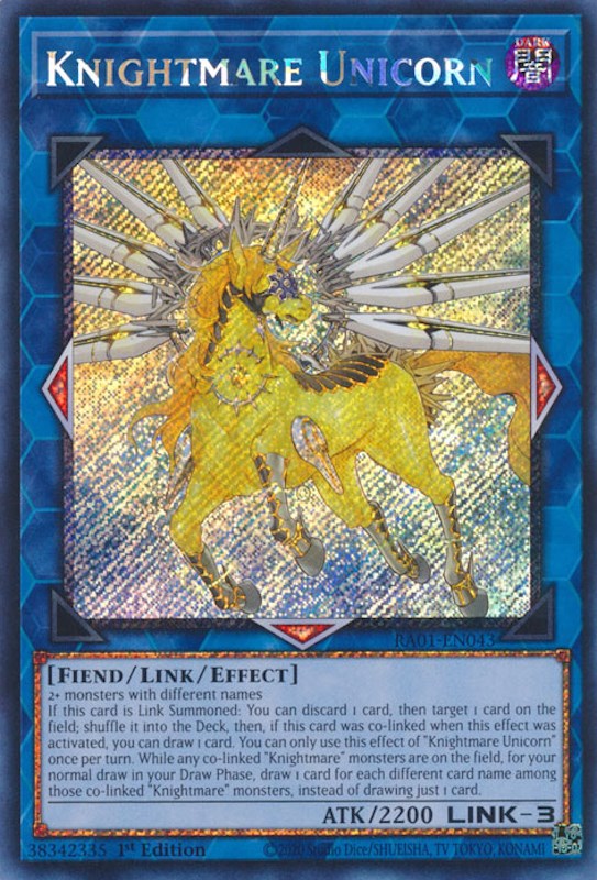 Knightmare Unicorn [RA01-EN043] Platinum Secret Rare | GnG Games