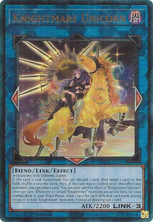 Knightmare Unicorn (Alternate Art) [RA01-EN043] Prismatic Ultimate Rare | GnG Games