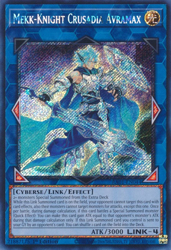 Mekk-Knight Crusadia Avramax [RA01-EN044] Platinum Secret Rare | GnG Games