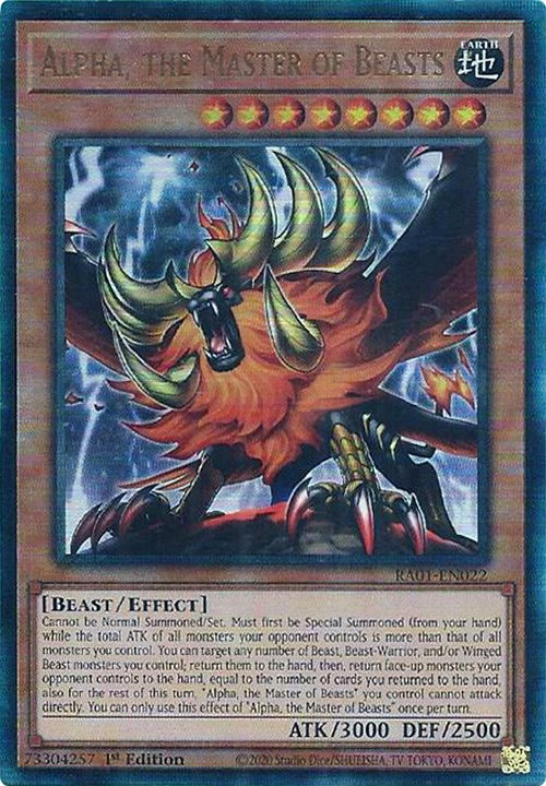 Alpha, the Master of Beasts [RA01-EN022] Prismatic Ultimate Rare | GnG Games