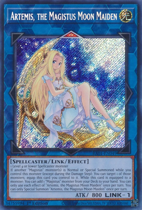 Artemis, the Magistus Moon Maiden [RA01-EN049] Secret Rare | GnG Games
