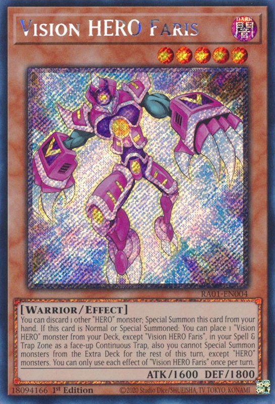 Vision HERO Faris [RA01-EN004] Platinum Secret Rare | GnG Games