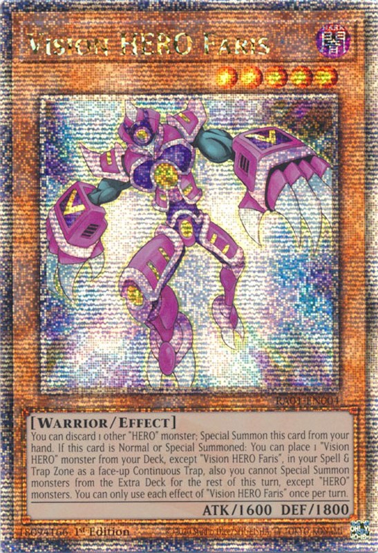 Vision HERO Faris [RA01-EN004] Quarter Century Secret Rare | GnG Games