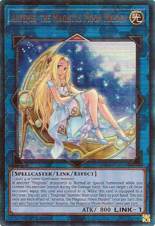 Artemis, the Magistus Moon Maiden [RA01-EN049] Prismatic Ultimate Rare | GnG Games