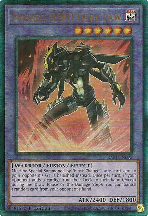 Masked HERO Dark Law [RA01-EN025] Prismatic Ultimate Rare | GnG Games