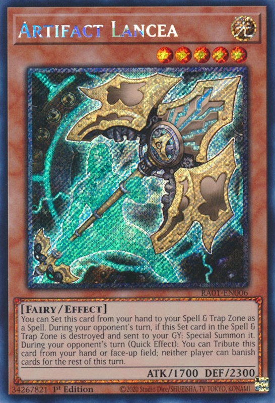 Artifact Lancea [RA01-EN006] Platinum Secret Rare | GnG Games