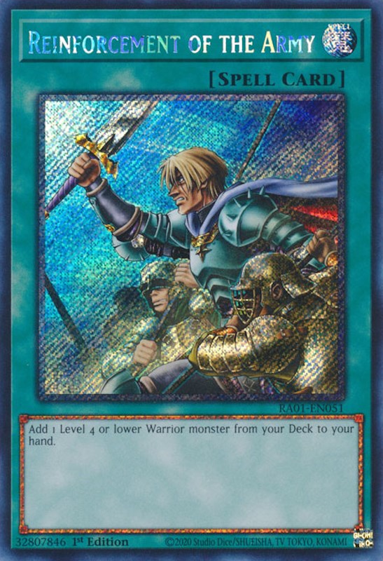 Reinforcement of the Army [RA01-EN051] Platinum Secret Rare | GnG Games