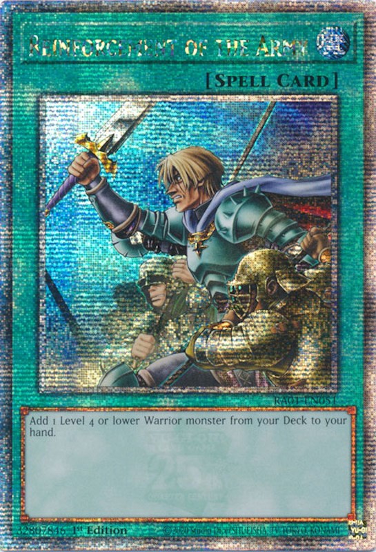 Reinforcement of the Army [RA01-EN051] Quarter Century Secret Rare | GnG Games