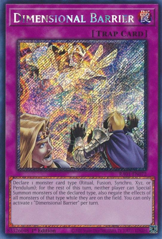 Dimensional Barrier [RA01-EN072] Platinum Secret Rare | GnG Games