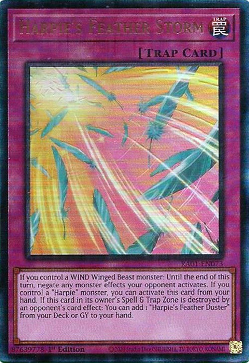 Harpie's Feather Storm [RA01-EN073] Prismatic Ultimate Rare | GnG Games