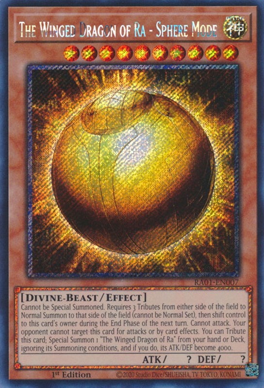 The Winged Dragon of Ra - Sphere Mode [RA01-EN007] Platinum Secret Rare | GnG Games