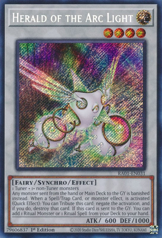 Herald of the Arc Light [RA01-EN031] Secret Rare | GnG Games