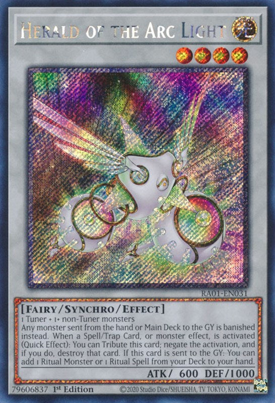 Herald of the Arc Light [RA01-EN031] Platinum Secret Rare | GnG Games