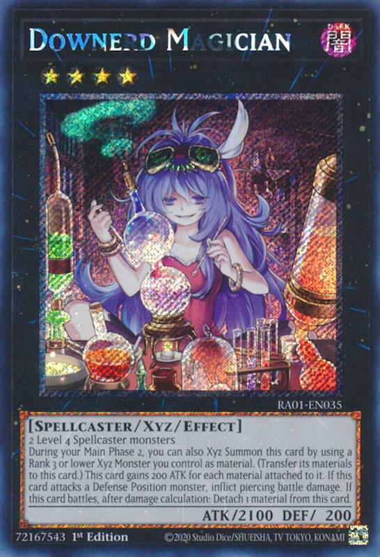 Downerd Magician [RA01-EN035] Platinum Secret Rare | GnG Games