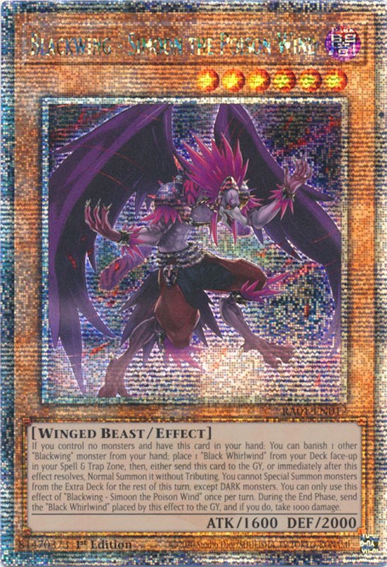 Blackwing - Simoon the Poison Wind [RA01-EN012] Quarter Century Secret Rare | GnG Games