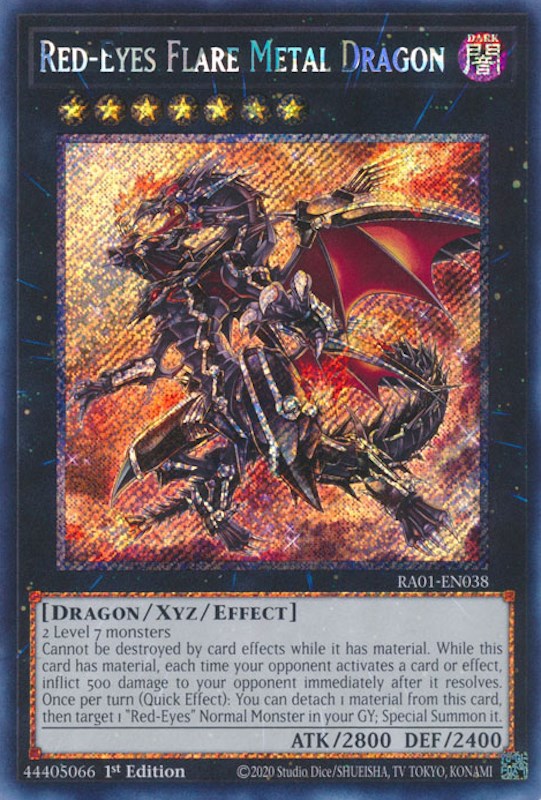 Red-Eyes Flare Metal Dragon [RA01-EN038] Platinum Secret Rare | GnG Games