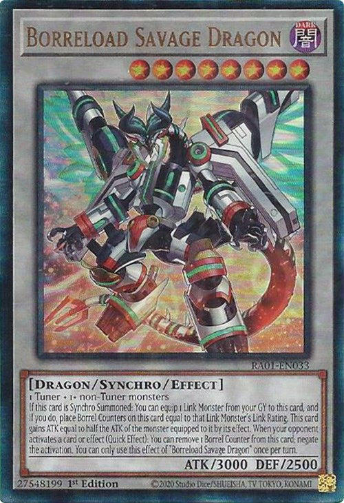 Borreload Savage Dragon [RA01-EN033] Prismatic Ultimate Rare | GnG Games