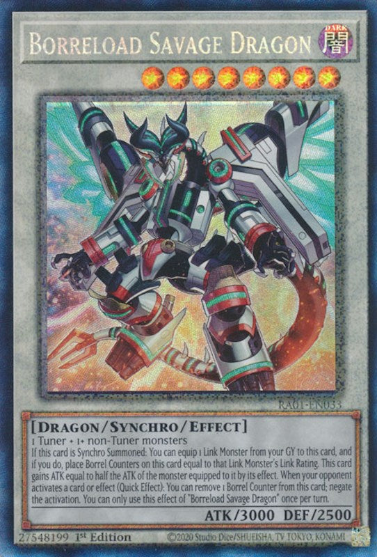 Borreload Savage Dragon [RA01-EN033] Prismatic Collector's Rare | GnG Games