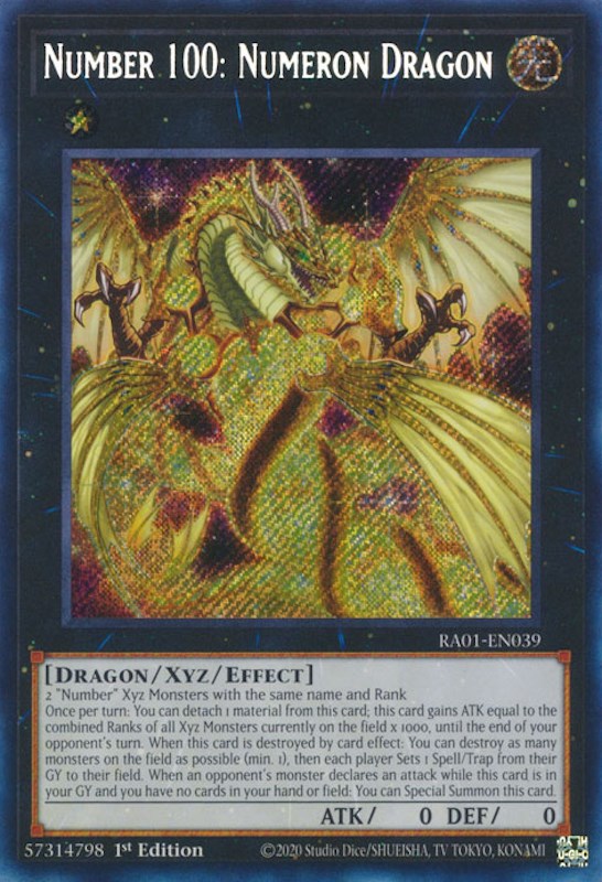 Number 100: Numeron Dragon [RA01-EN039] Secret Rare | GnG Games