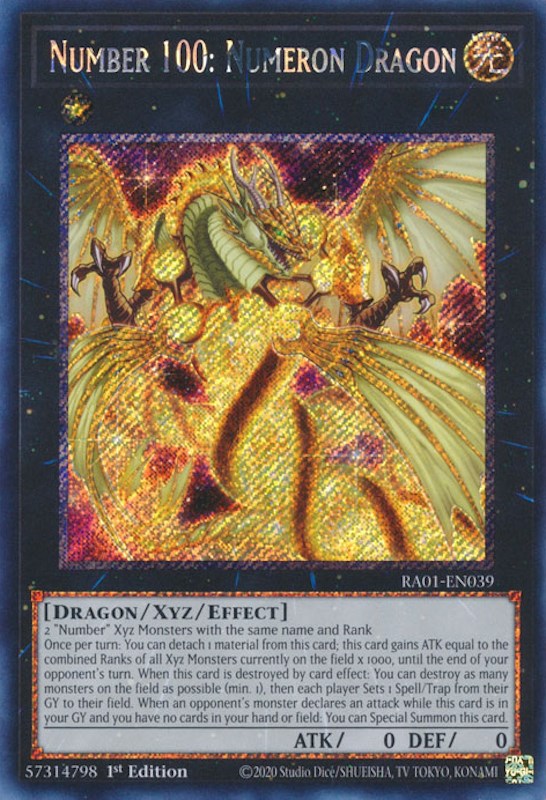 Number 100: Numeron Dragon [RA01-EN039] Platinum Secret Rare | GnG Games