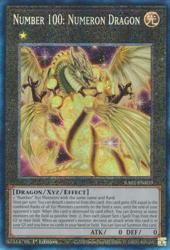 Number 100: Numeron Dragon [RA01-EN039] Prismatic Collector's Rare | GnG Games