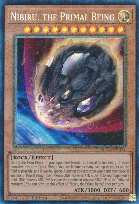 Nibiru, the Primal Being [RA01-EN015] Prismatic Collector's Rare | GnG Games