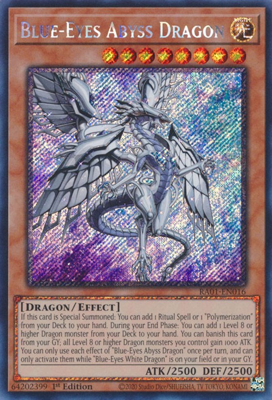 Blue-Eyes Abyss Dragon [RA01-EN016] Platinum Secret Rare | GnG Games