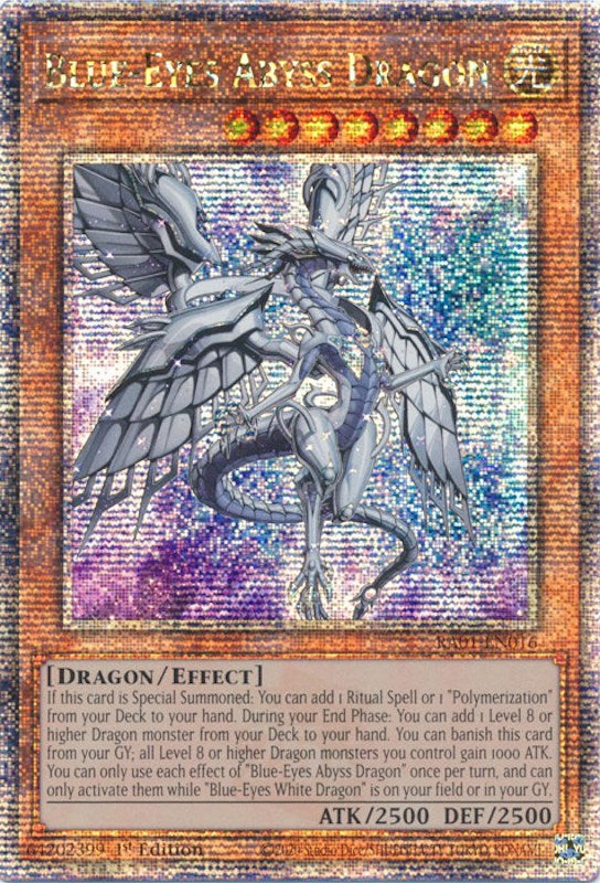 Blue-Eyes Abyss Dragon [RA01-EN016] Quarter Century Secret Rare | GnG Games