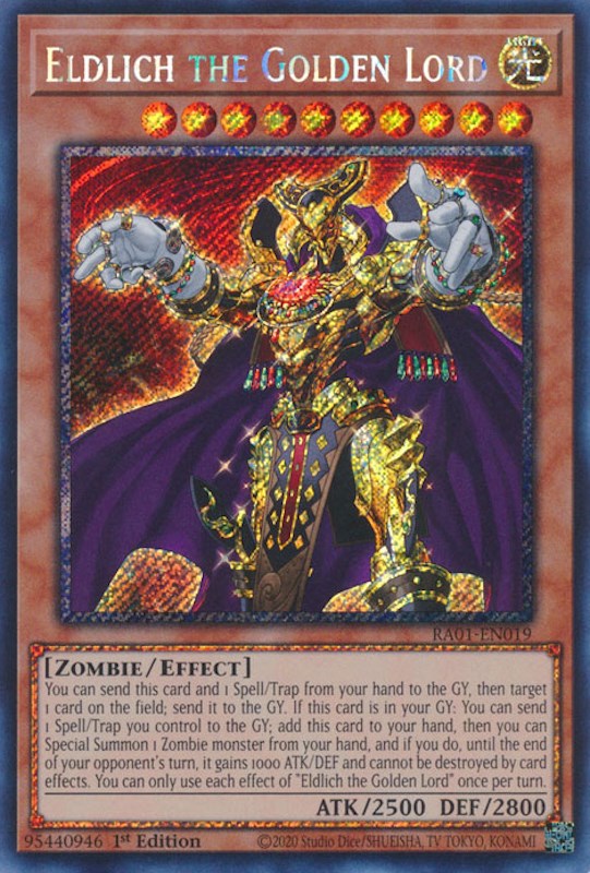 Eldlich the Golden Lord [RA01-EN019] Platinum Secret Rare | GnG Games