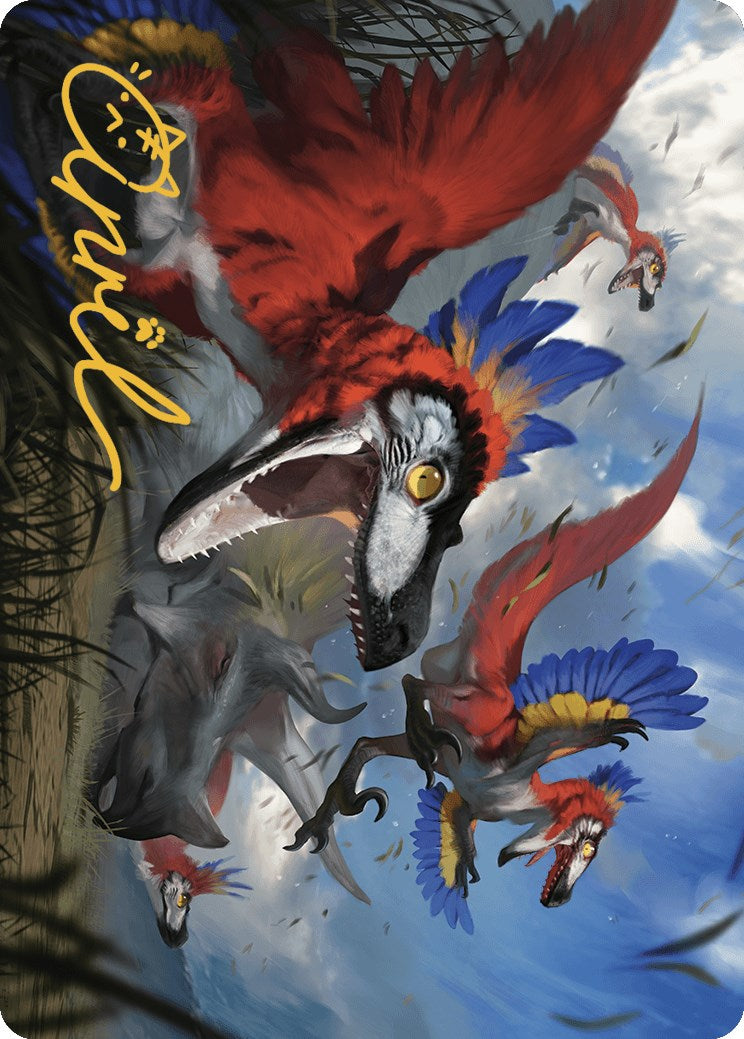 Wrathful Raptors Art Card (Gold-Stamped Signature) [The Lost Caverns of Ixalan Art Series] | GnG Games