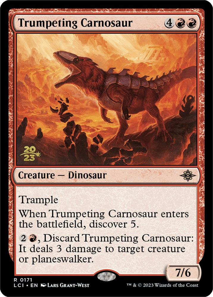 Trumpeting Carnosaur [The Lost Caverns of Ixalan Prerelease Cards] | GnG Games