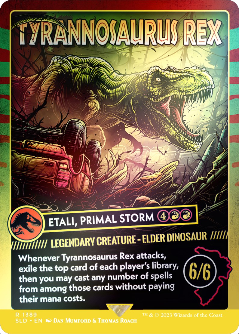 Tyrannosaurus Rex - Etali, Primal Storm (Rainbow Foil) [Secret Lair Drop Series] | GnG Games