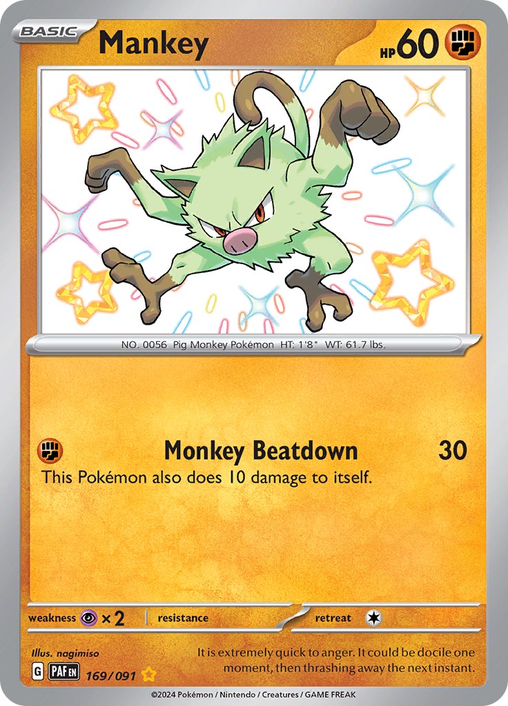 Mankey (169/091) [Scarlet & Violet: Paldean Fates] | GnG Games