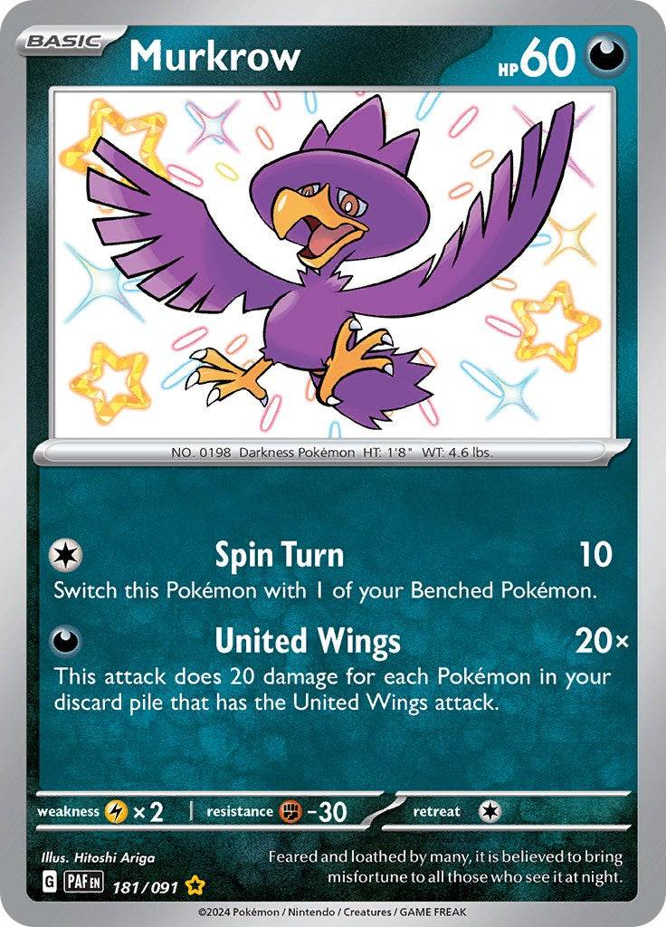 Murkrow (181/091) [Scarlet & Violet: Paldean Fates] | GnG Games